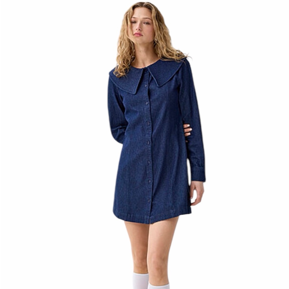 SIMONS Denim Peter Pan Mini Dress